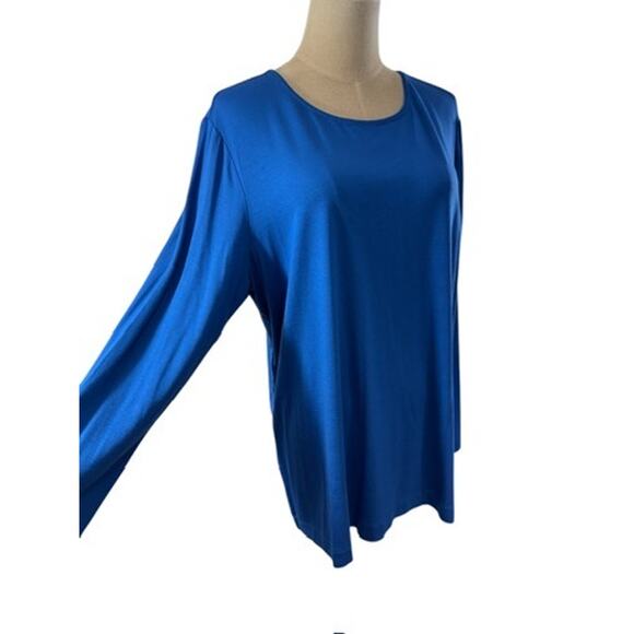 NWT!! Chicos , Royal Blue, Ulitmate tee, Long Sleeve, Size XL,Cottage Core,Ocean - Picture 2 of 11